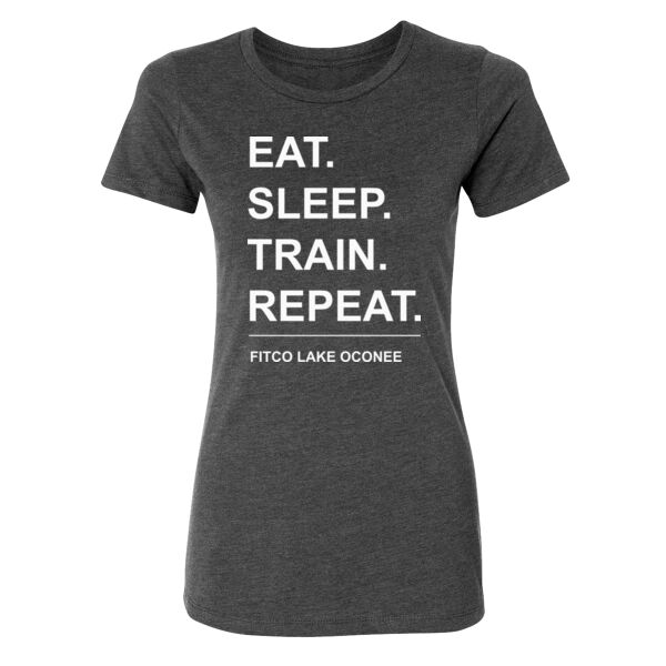 EAT SLEEP TRAIN REPEAT - WOMEN'S FITTED T-SHIRT - $8P5ZH1$ Thumbnail